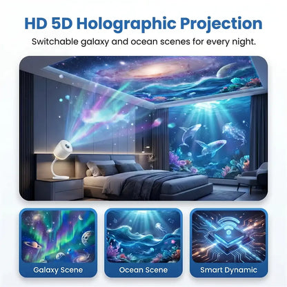 𝑺𝑪𝑵𝑫𝑹®NEXT-GEN SMART PROJECTION HD Smart Dynamic 5D Holographic Night Light Projector